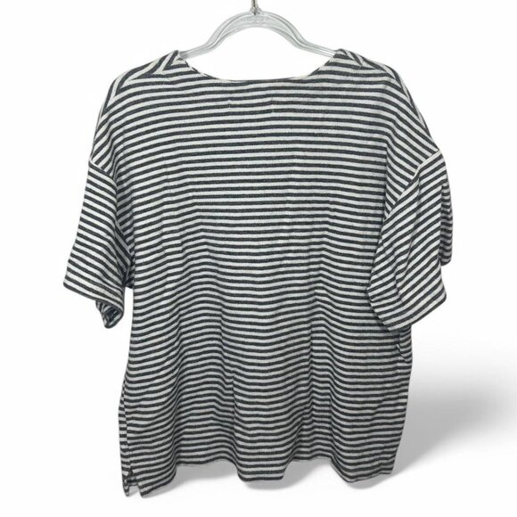 Vintage Surf Style‎ Striped Top Boxy Lace Up Made In USA - Picture 4 of 5